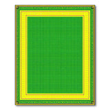 Vibrant Green Polka Dot Area Rug with Yellow Borders