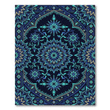 Blue and Teal Teal Mandala Persian Area Rug in Navy