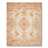 Terracotta Orange Geometric Southwestern Rug