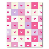 Pastel Pink Hearts Patchwork Area Rug