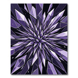 Purple Crystal Burst Geometric Area Rug