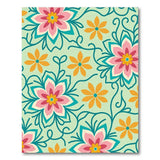 Floral Vintage Vibrant Pink Hibiscus Floral Area Rug