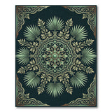 Teal Palm Mandala Persian Area Rug