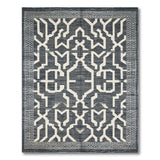 Grey Geometric Trellis Area Rug