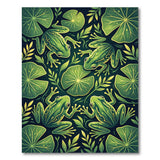 ODIKA Green Frog and Lily Pad Washable Area Rug - Non-Slip Low Pile Decor