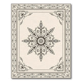 Ornate Floral Mandala Area Rug in Beige