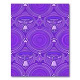 Kids Cartoon Purple Cat Collar Paw Print Area Rug