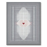 Black White Dotted Heart Geometric Area Rug