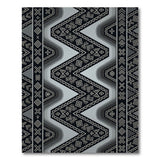 Black White Heritage Tribal Zigzag Rug