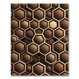 3D Hexagon Brown Geometric Area Rug