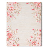 Pink Blush Pink Rose Floral Border Area Rug