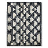 Black and White Bold Black White Geometric Zigzag Area Rug
