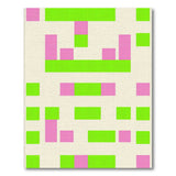 Bold Pink Green Geometric Block Area Rug