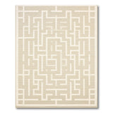 Geometric Modern Beige Maze Labyrinth Geometric Area Rug