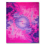 Vibrant Pink Purple Tie-Dye Area Rug