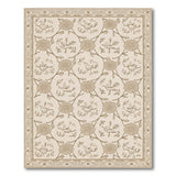Beige Floral Birds Vintage Area Rug