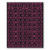 Intricate Pink Geometric Line Art Rug
