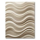 Beige and Neutral Beige Layered Waves Abstract Area Rug