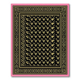 Gold Heritage Tribal Pattern Black Area Rug