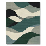 Blue and Teal Wave Geometric Area Rug