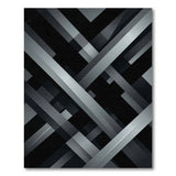 Sleek Geometric Black White Area Rug