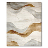 Abstract Wavy Grey Grey Area Rug