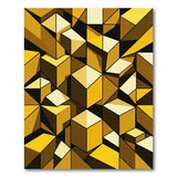 Modern Yellow Geometric Cube Area Rug