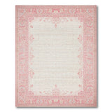 Pink Floral Border Persian Area Rug