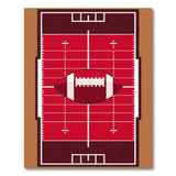 Red Red Football Field Area Rug