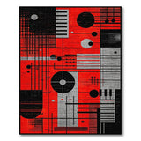 Bold Red Bold Red Geometric Abstract Area Rug