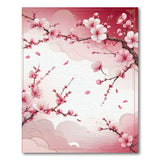 Floral Vintage Pink Cherry Blossom Branch Area Rug