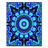 Intricate Blue Teal Mandala Area Rug