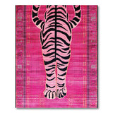 Vibrant Pink Tiger Silhouette Area Rug