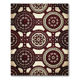 Distressed Red Geometric Medallion Area Rug