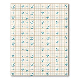 Teal Botanical Leaf Grid Area Rug