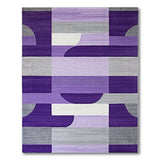 Purple Grey Geometric Abstract Purple Area Rug