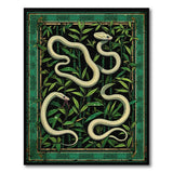 Coiled White Snakes in Bamboo Rug