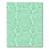 Mint Green Swirl and Leaf Abstract Rug
