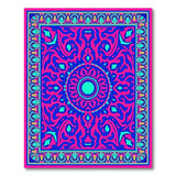 Vibrant Pink Blue Mandala Persian Area Rug