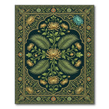Navy Gold Chrysanthemum Persian Area Rug