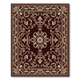 Ornate Burgundy Gold Traditional Persian Area Rug