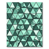 Teal Geometric Triangle Area Rug
