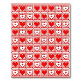 Red Heart Grid Area Rug