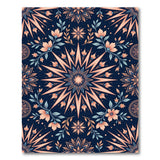 Navy Coral Mandala Floral Area Rug