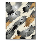 Abstract Gold Brushstroke Area Rug