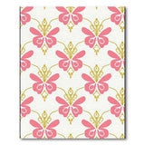 Ornate Pink Butterfly Floral Area Rug