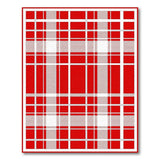 Red Classic Red White Plaid Area Rug