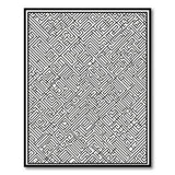Black and White Intricate Black White Labyrinth Maze Area Rug
