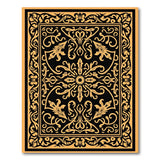 Ornate Black Gold Traditional Persian Rug