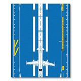 Airport Runway Blueprint Area Rug
